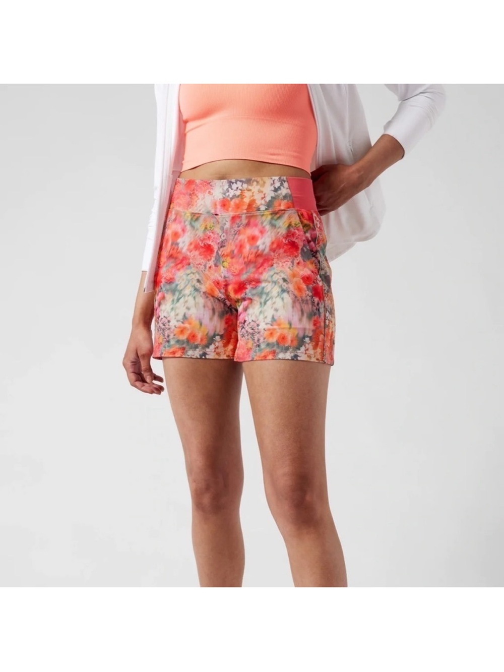 Athleta Brooklyn Printed Floral Short Featherweight Blurry Renewed Bloom | Size0